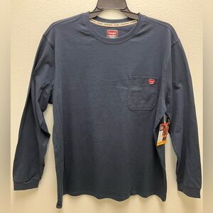 Wrangler Workwear Men’s Long Sleeve Pocket Tee - Dark Blue